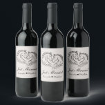 Western Wedding Horse Rustic Country Just Married Wine Label<br><div class="desc">Raise a toast to love with these elegant western "Just Married" labels featuring two graceful horses that form a heart—an ideal touch for rustic country weddings. Set in soft ivory cream with classic off-black script, this timeless design can be beautifully personalized for your celebration. Perfect for farm, barn, western, or...</div>