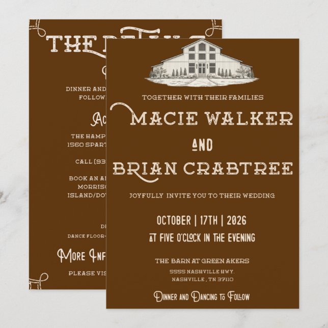 Western Wedding Invitation (Front/Back)