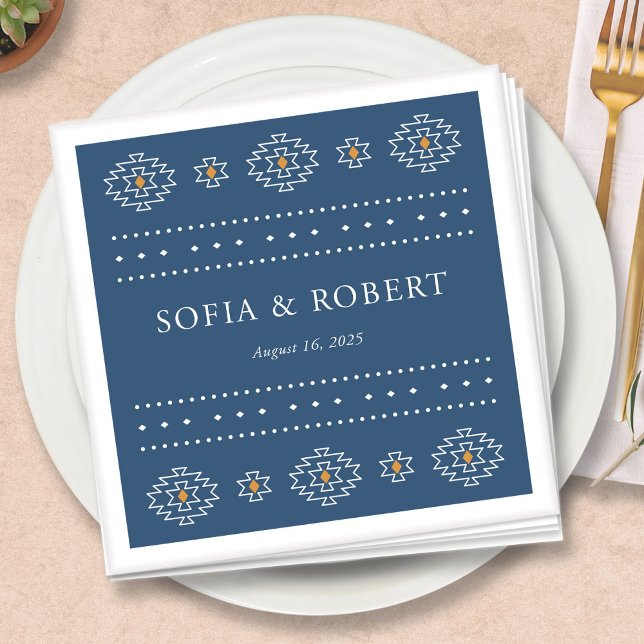 Western Wedding Napkin, Rio Rancho Wedding Suite Napkins (Rio Rancho Western Wedding Napkin by Fiesta Valley Print)