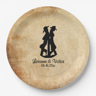 Western Wedding Personalized Paper Plates