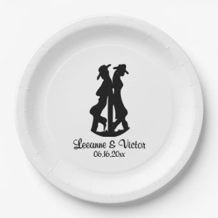 Western Wedding Personalized Paper Plates