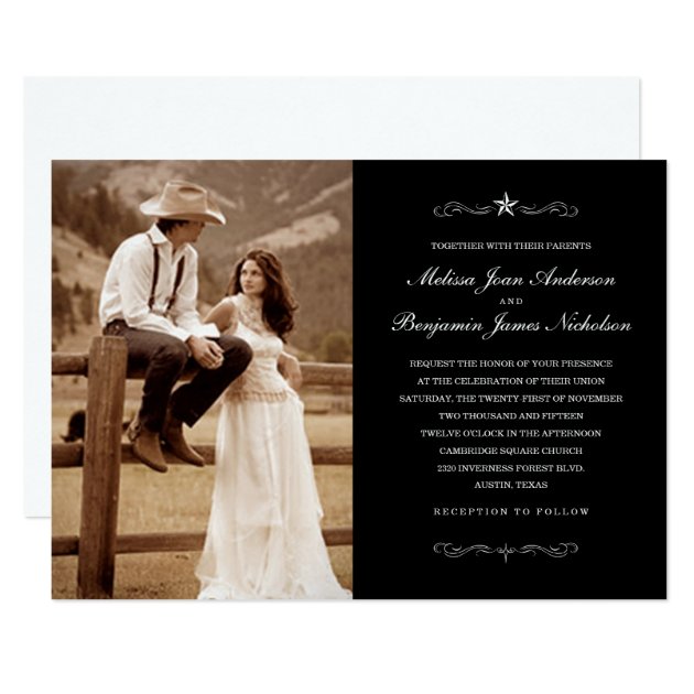 Western Wedding Photo Invitations
