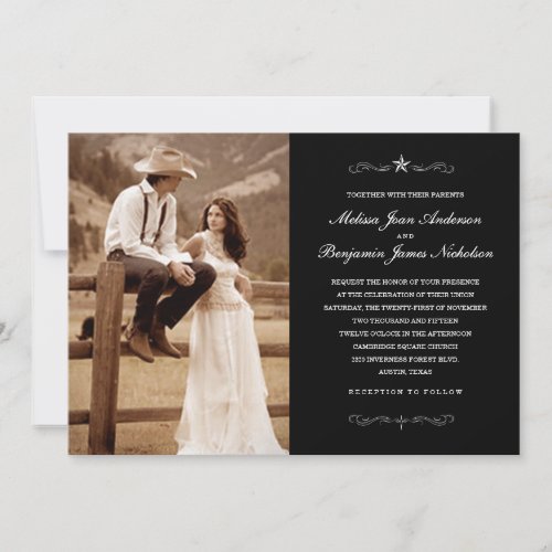 Western Wedding Photo Invitations