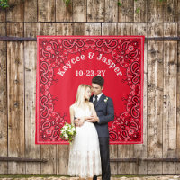 Western Wedding Red Bandana Photo Backdrop
