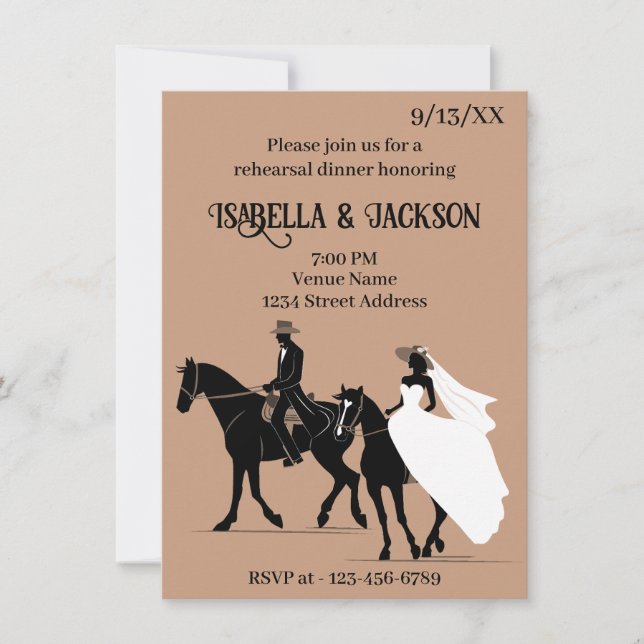 Western Wedding Rehearsal Dinner Invitation (Front)