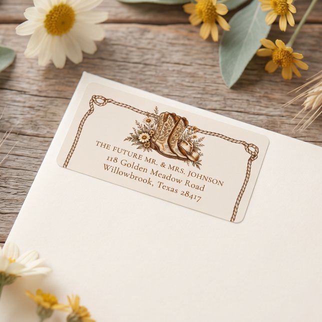 Western Wedding Return Address Label (Creator Uploaded)