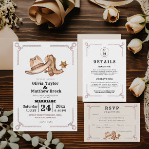 Western Wedding Rustic Cowboy Wedding Enclosure Card