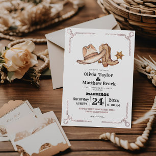 Western Wedding Rustic Cowboy Wedding Invitation