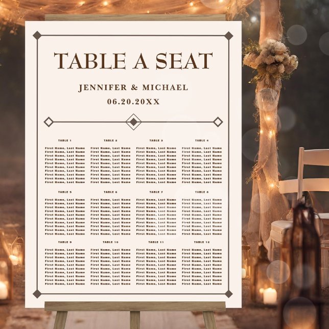 Western Wedding Rustic Cowhide Seating Chart Foam Board (Creator Uploaded)