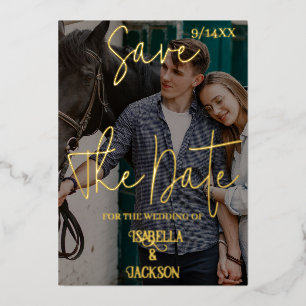 Western Wedding Save The Date Foil Holiday Card