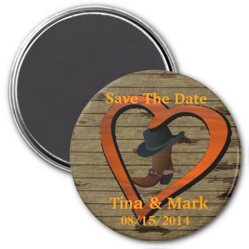 Western Wedding Save The DATE Magnet