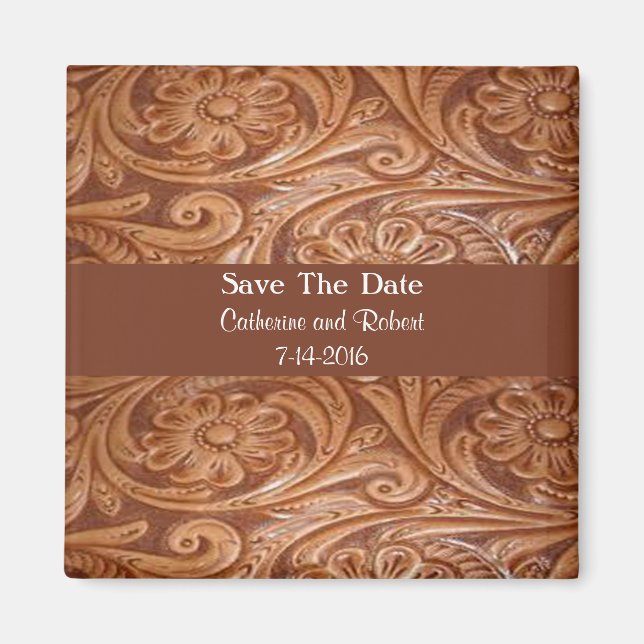 Western Wedding Save The Date Magnet (Front)