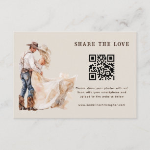 Western Wedding Share the Love QR Code Enclosure Card