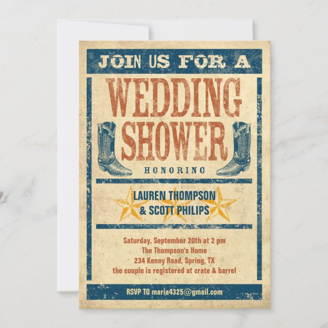Western Wedding Shower Invitations (Front)