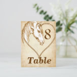 Western Wedding Table Cards numbers Postcard<br><div class="desc">Western Wedding Table numbers</div>