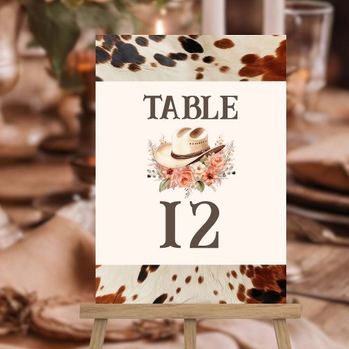 Western Wedding Table Number