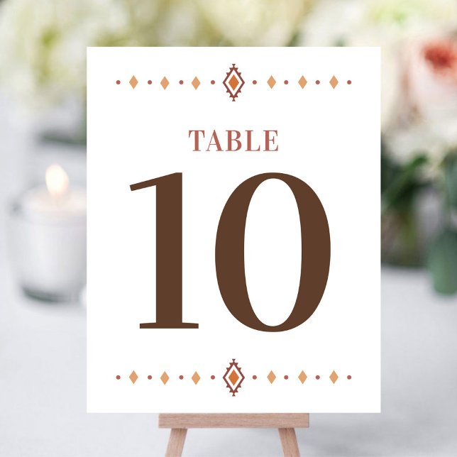 Western Wedding Table Number (Western Wedding Table Number)