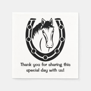 Western Wedding Thank You Horse Horseshoe Country Napkins