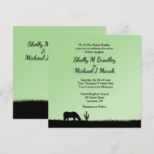 Western Wedding Theme Green Invitation