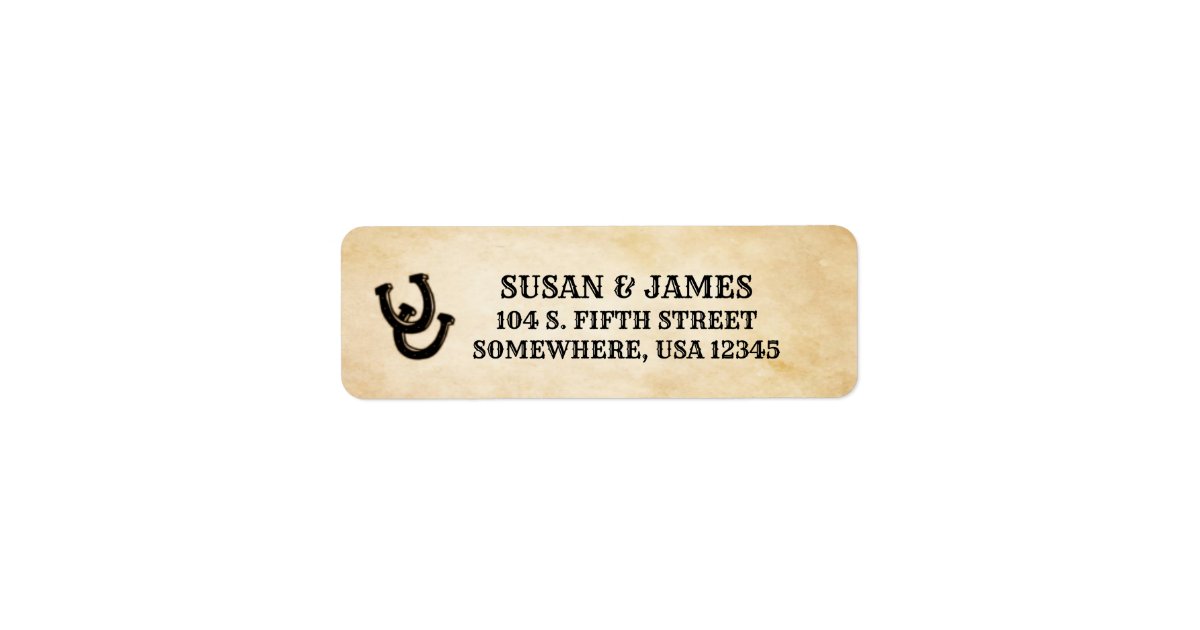 Western Wedding Theme Return Address Label | Zazzle