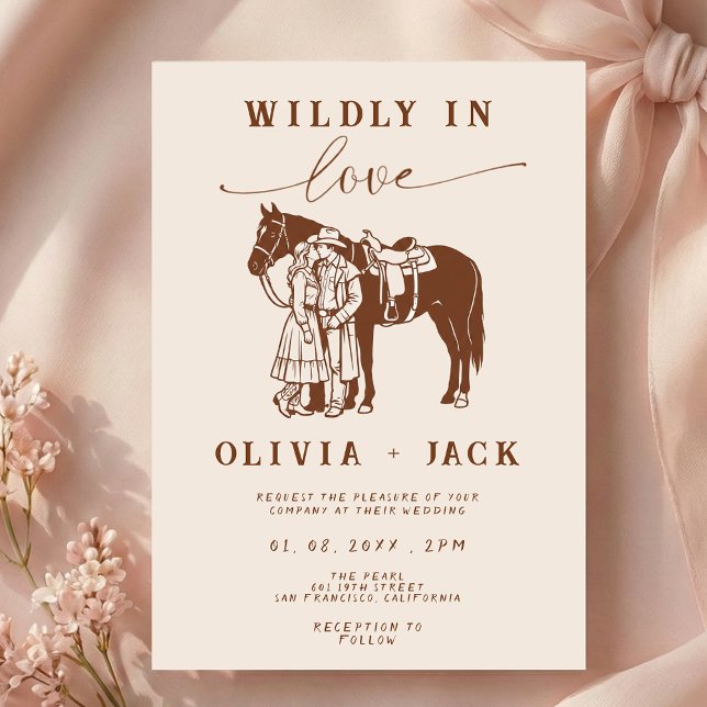 Western Wedding Wildly in love Hand Drawn  Invitation (Creator Uploaded)