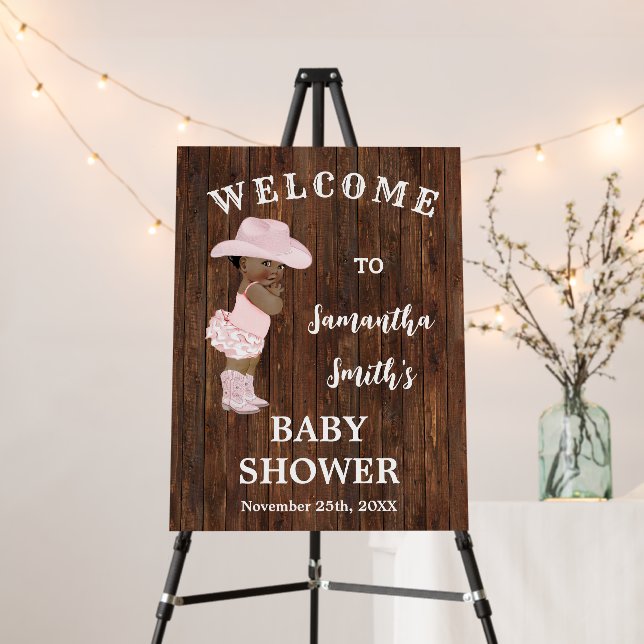 Western Welcome AA Cowgirl Baby Shower Foam Board (In Situ (Stand))