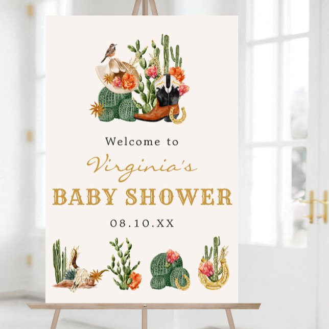 Western Welcome Baby Shower Foam Board (Boho Western Welcome Sign Baby Shower Foam Board by Painted Paperie
)