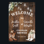 Western Welcome Boots Hat Country Couples Shower Poster<br><div class="desc">Change text to the design. For additional changes (font color,  font style),  click on personalize,  scroll down and click on the link "Edit Using Design Tool". ** Please see the full collection for matching designs **</div>