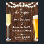 Western Welcome Bubbles & Brews Couples Shower Poster<br><div class="desc">Change couples names, date and hashtag to the design, for additional customization (font color, font style, move or remove elements *Welcome word is not editable but color can be changed ), click on personalize, scroll down and click on the link "Edit using Design Tool". ** Please see the full collection...</div>