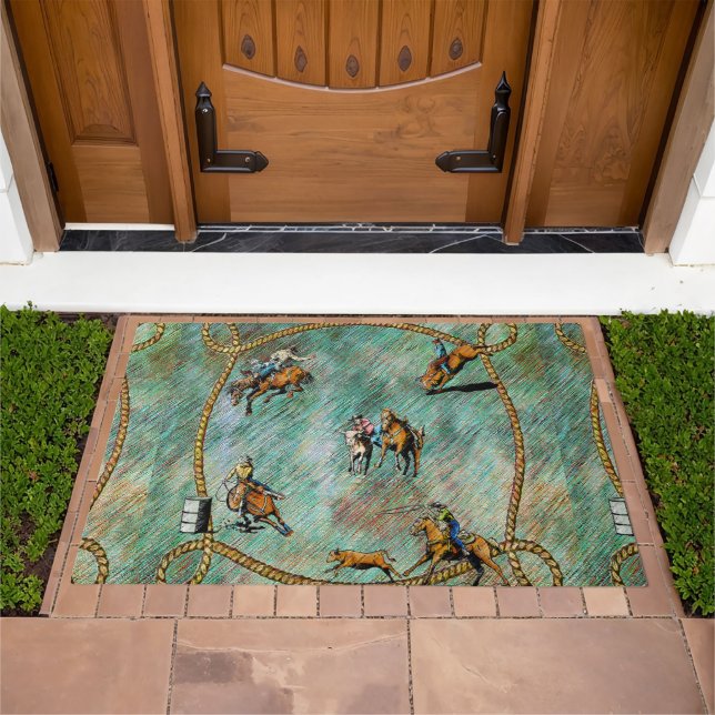 Western Welcome Mat Rodeo Events With Rope (Outdoor)
