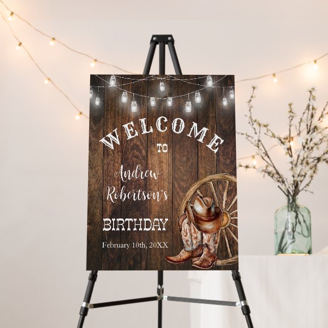 Western Welcome Sign Country Birthday Party Rustic (In Situ (Stand))