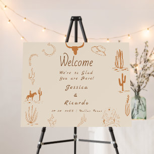 Western We're so glad you're here wedding welcome Foam Board