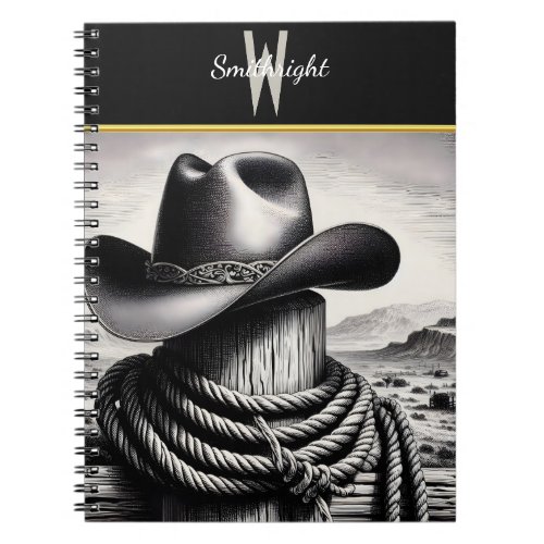 Western Whimsy Cowboy Hat  Lasso Notebook