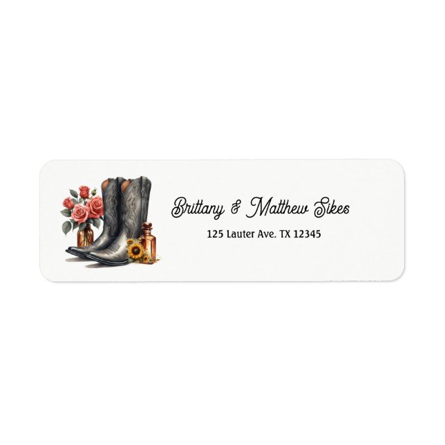 Western Whispers Cowboy Boots Label (Front)