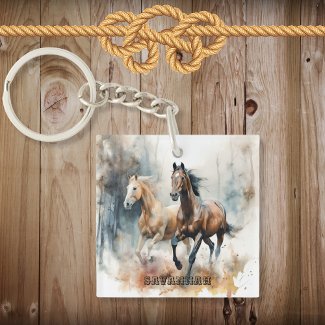 Western Wild Horse Acrylic Keychain