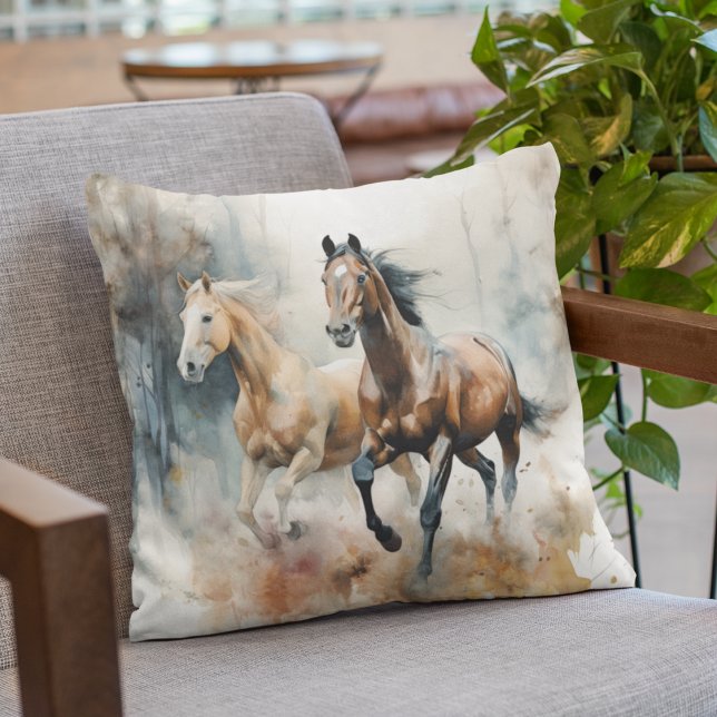 Western Wild Horse Throw Pillow (Creator Uploaded)