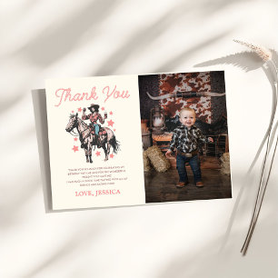 Western Wild West  Birthday Photo Thank You Card