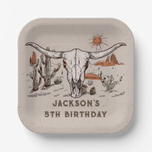 Western Wild West Country Cowboy Birthday Paper Plates