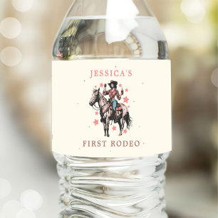 Western Wild West Country Cowgirl Birthday Water Bottle Label