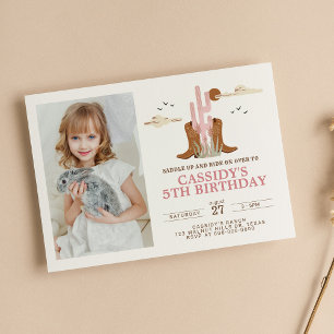 Western Wild West Country Cowgirl Rodeo Birthday Invitation
