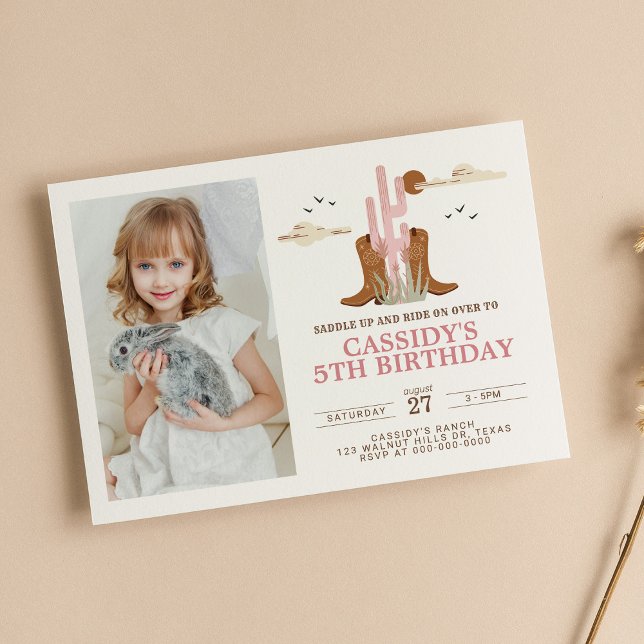 Western Wild West Country Cowgirl Rodeo Birthday Invitation (Creator Uploaded)