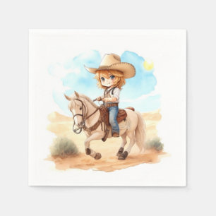 Western Wild West: Cowboy Baby Shower Napkins
