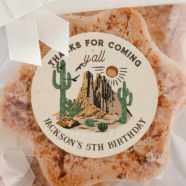 Western Wild West Cowboy Birthday Sticker (Creator Uploaded)