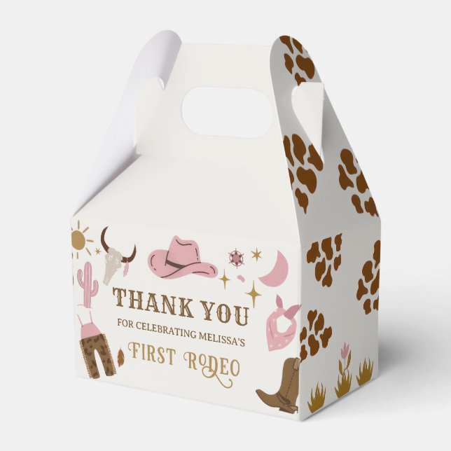Western Wild West Cowboy Rodeo Birthday Party Favor Boxes (Front Side)
