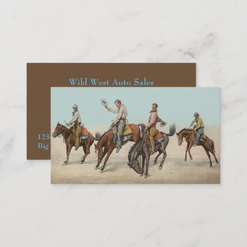 Western Wild West Cowboys Bucking Horses Business Card