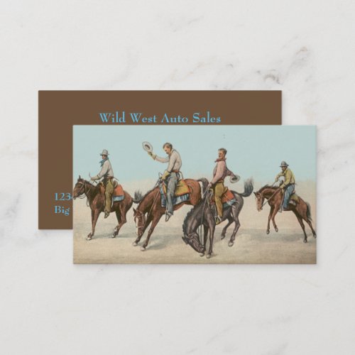 Western Wild West Cowboys Bucking Horses Business Card