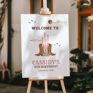 Western Wild West Cowgirl Birthday Party Welcome Foam Board