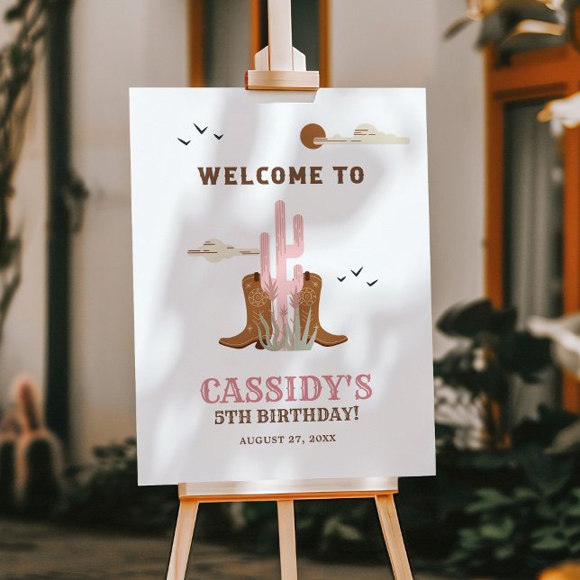 Western Wild West Cowgirl Birthday Party Welcome Foam Board (Creator Uploaded)
