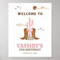 Western Wild West Cowgirl Birthday Party Welcome