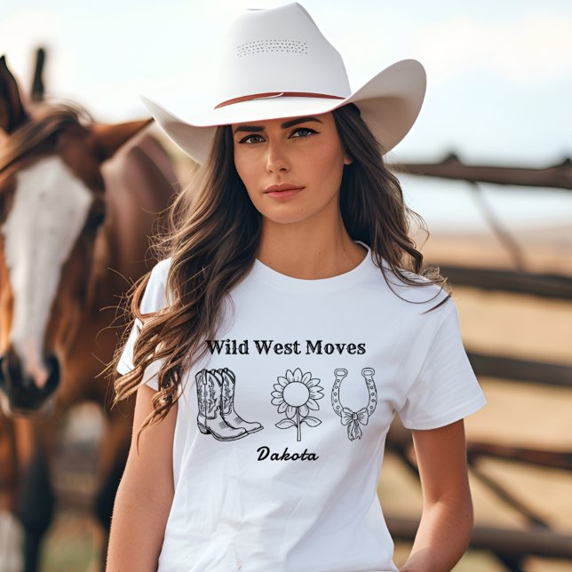 Western Wild West Moves Black-and-White T-Shirt Tri-Blend Shirt (Creator Uploaded)